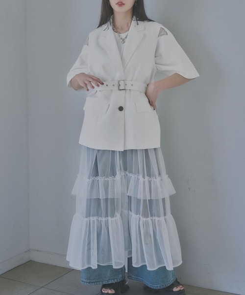 HARE（ハレ）の「2WAYジレワンピース(HARE)（ワンピース・レディース・ホワイト/ブラック/ストライプ・FREE）」の17枚目の写真