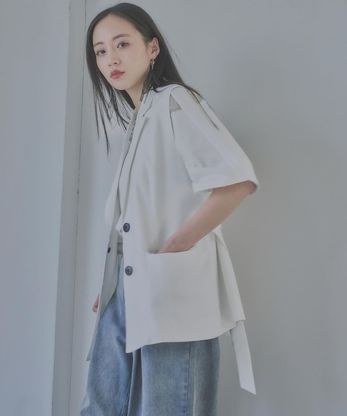 HARE（ハレ）の「2WAYジレワンピース(HARE)（ワンピース・レディース・ホワイト/ブラック/ストライプ・FREE）」の18枚目の写真