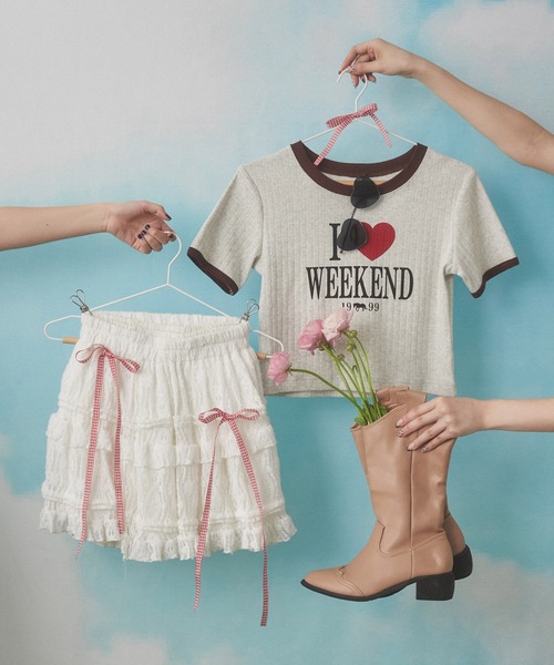 WC（ダブル シー）の「《ILOVEWEEKEND》Tシャツ（Tシャツ/カットソー・レディース・グレー/オートミール・FREE）」の22枚目の写真