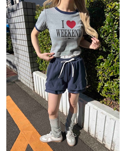 WC（ダブル シー）の「《ILOVEWEEKEND》Tシャツ（Tシャツ/カットソー・レディース・グレー/オートミール・FREE）」の6枚目の写真