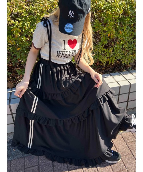 WC（ダブル シー）の「《ILOVEWEEKEND》Tシャツ（Tシャツ/カットソー・レディース・グレー/オートミール・FREE）」の9枚目の写真