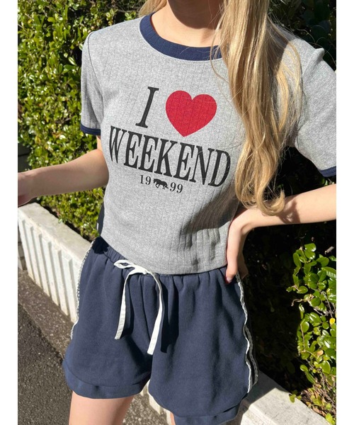 WC（ダブル シー）の「《ILOVEWEEKEND》Tシャツ（Tシャツ/カットソー・レディース・グレー/オートミール・FREE）」の5枚目の写真