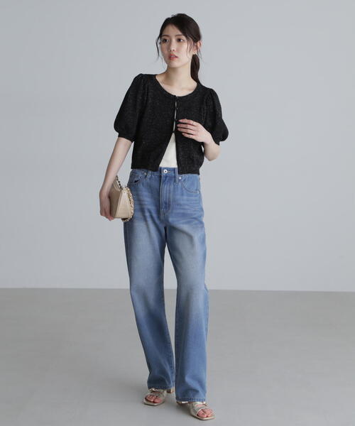 FREE'S MART（フリーズマート）の「◆ラメミックスパフスリーブニットカーディガン（ニット/セーター・レディース・ブラック/ネイビー/レッド/ホワイト・FREE）」の16枚目の写真