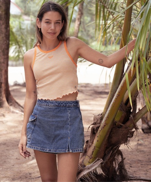 ROXY(ロキシー)の「SUNLIGHT BOOST/ロキシークロップド丈ストライプタンクトップ(タンクトップ・レディース・オレンジ・SMALL/X-SMALL/MEDIUM)」の2枚目の写真