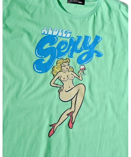 ALDIES(アールディーズ)の「Sexy Girl Big T / セクシーガールビッグT(Tシャツ/カットソー・メンズ・ブラック/ホワイト/ライトグリーン・FREE)」の12枚目の写真