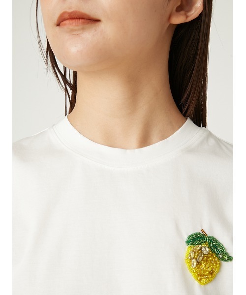 tシャツ ビジューエンブロイダリーノースリーブTシャツ レディース FRAY I.D｜ビジューエンブロイダリーロゴTシャツ/ウォッシャブル