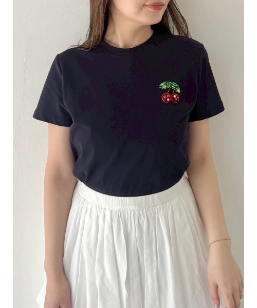 フルーツビジューエンブロイダリーTシャツ／ウォッシャブル（T