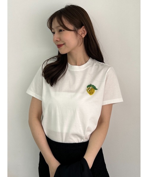フルーツビジューエンブロイダリーTシャツ／ウォッシャブル（T