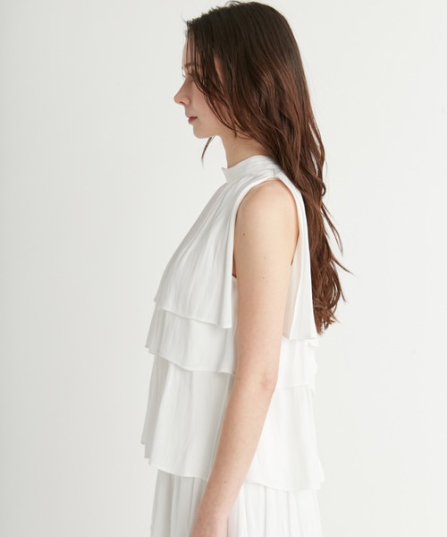 CELFORD（セルフォード）の「ギャザーティアードブラウス（シャツ/ブラウス・レディース・ミント/ブラウン/ホワイト・FREE）」の7枚目の写真