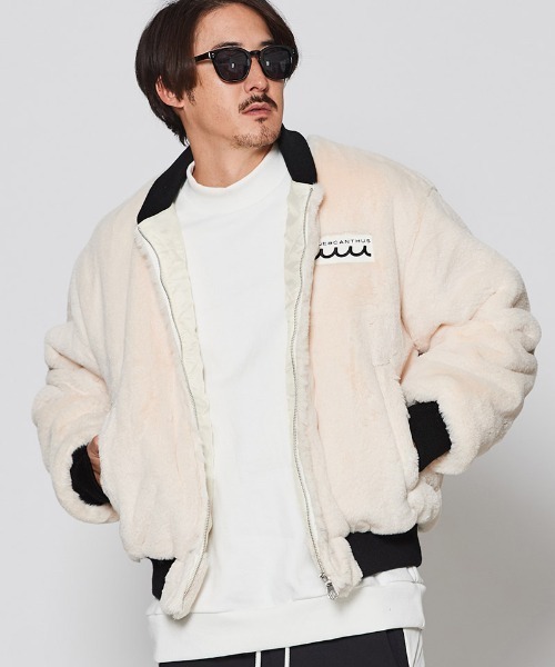 mj10698-muta Faux Fur Bomber Jacket ボンバージャケット