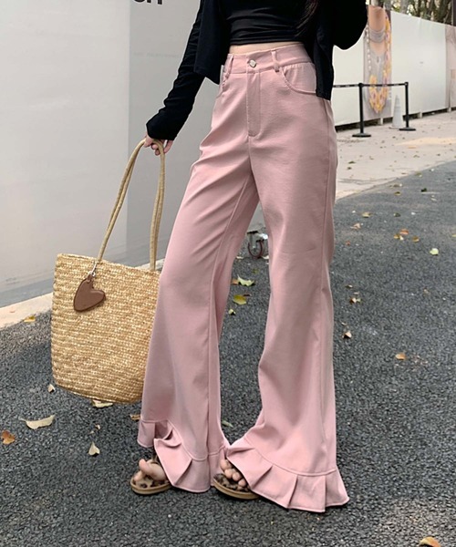 Doula Doula（ドゥーラドゥーラ）の「裾プリーツパンツ（その他パンツ・レディース・ブラック/グレー/ブルー/ホワイト/ピンク・M/L）」の22枚目の写真