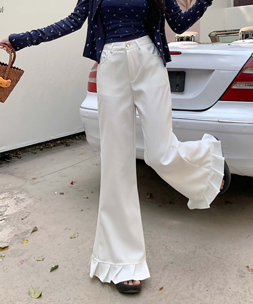 Doula Doula（ドゥーラドゥーラ）の「裾プリーツパンツ（その他パンツ・レディース・ブラック/グレー/ブルー/ホワイト/ピンク・M/L）」の13枚目の写真