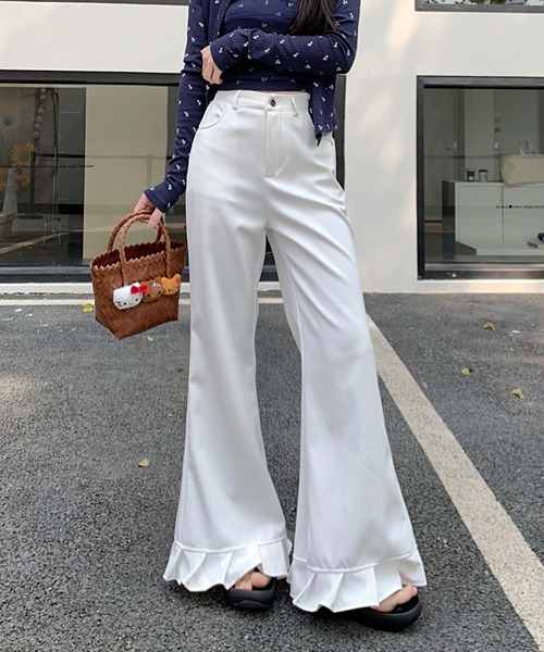 Doula Doula（ドゥーラドゥーラ）の「裾プリーツパンツ（その他パンツ・レディース・ブラック/グレー/ブルー/ホワイト/ピンク・M/L）」の6枚目の写真