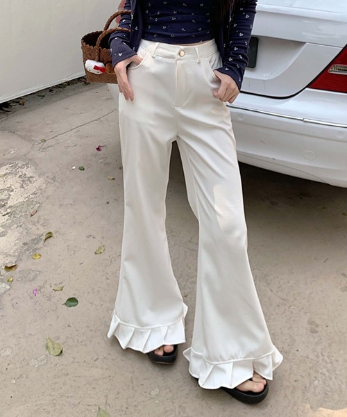 Doula Doula（ドゥーラドゥーラ）の「裾プリーツパンツ（その他パンツ・レディース・ブラック/グレー/ブルー/ホワイト/ピンク・M/L）」の10枚目の写真