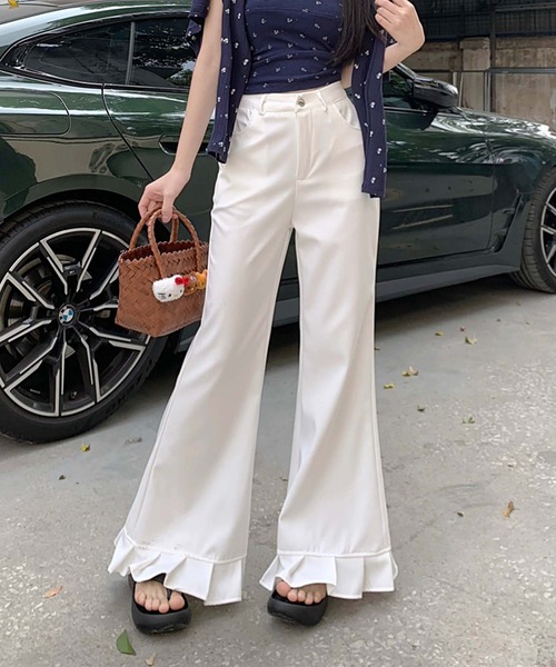 Doula Doula（ドゥーラドゥーラ）の「裾プリーツパンツ（その他パンツ・レディース・ブラック/グレー/ブルー/ホワイト/ピンク・M/L）」の12枚目の写真