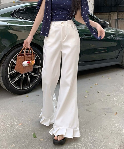 Doula Doula（ドゥーラドゥーラ）の「裾プリーツパンツ（その他パンツ・レディース・ブラック/グレー/ブルー/ホワイト/ピンク・M/L）」の14枚目の写真