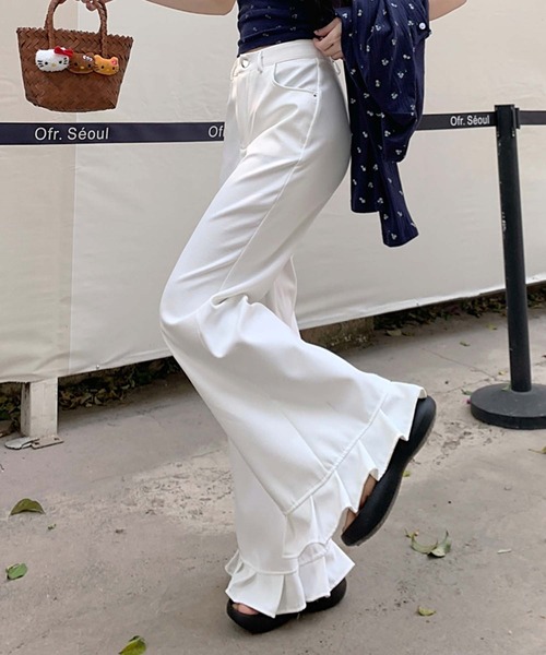 Doula Doula（ドゥーラドゥーラ）の「裾プリーツパンツ（その他パンツ・レディース・ブラック/グレー/ブルー/ホワイト/ピンク・M/L）」の16枚目の写真