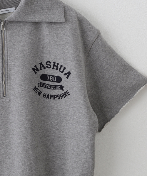 JOURNAL STANDARD(ジャーナルスタンダード)の「ハーフジップNASHUAプリントスウェット(スウェット・レディース・ホワイト×ホワイト/チャコールグレー・FREE)」の4枚目の写真