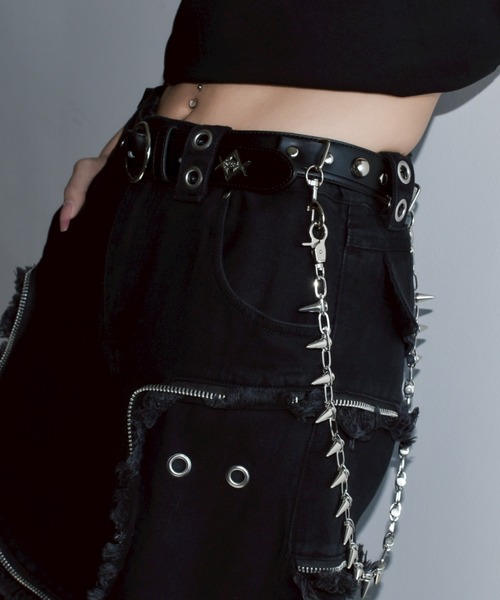 REFLEM/レフレム』スパイクチェーン付きスタッズベルト（ベルト