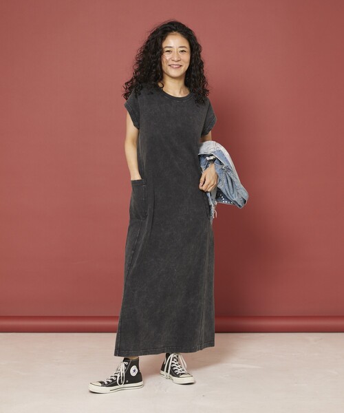 Freada(フリーダ)の「Freada/フリーダ ケミカルウォッシュ カットワンピース(ワンピース・レディース・ライトピンク/チャコールグレー/ワインレッド・MEDIUM/SMALL)」の6枚目の写真