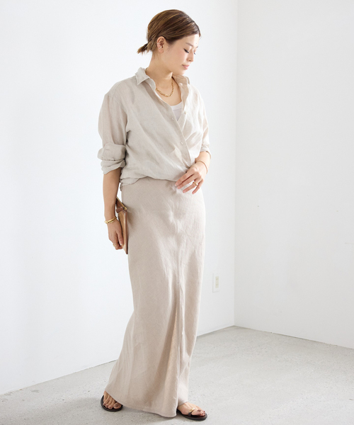 美品★MUSE ドゥーズィエムクラス OGLINEN タイトスカート 麻 リネン OGLINEN タイトスカート（スカート）｜Deuxieme Classe