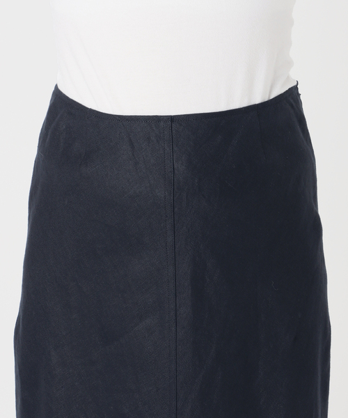 Deuxieme Classe OGLINEN タイトスカート リネン ネイビー Deuxieme Classe OGLINEN タイトスカート リネン ネイビー