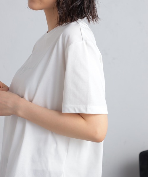 GALLORIA（ギャローリア）の「箔ロゴプリントプルオーバー（Tシャツ/カットソー・レディース・ブラック/ホワイト・S/M/L/LL）」の5枚目の写真