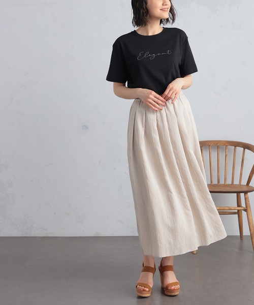 GALLORIA（ギャローリア）の「箔ロゴプリントプルオーバー（Tシャツ/カットソー・レディース・ブラック/ホワイト・S/M/L/LL）」の7枚目の写真