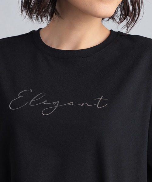 GALLORIA（ギャローリア）の「箔ロゴプリントプルオーバー（Tシャツ/カットソー・レディース・ブラック/ホワイト・S/M/L/LL）」の10枚目の写真