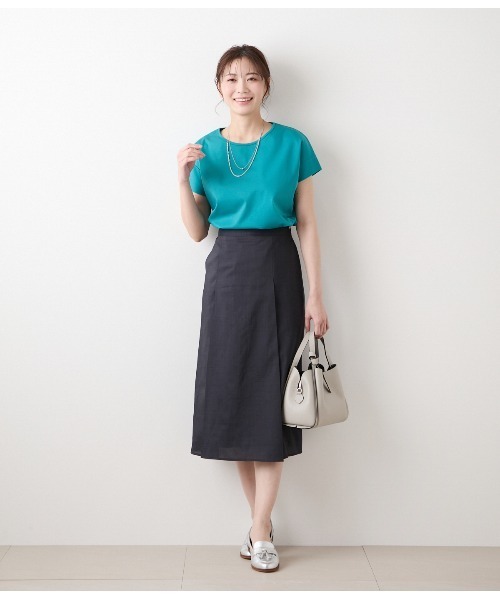 NEWYORKER（ニューヨーカー）の「ポリエステルラミーローン タックAラインスカート（スカート・レディース・キャメル/ネイビー・11号/9号）」の15枚目の写真