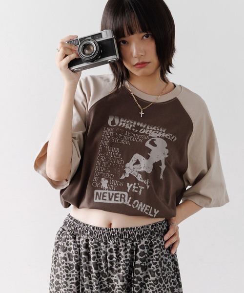 PBLIM(ページボーイリム)の「《UNISEX》カウガールラグランTシャツ(Tシャツ/カットソー・レディース・ブラウン系その他/クリーム・FREE)」の14枚目の写真