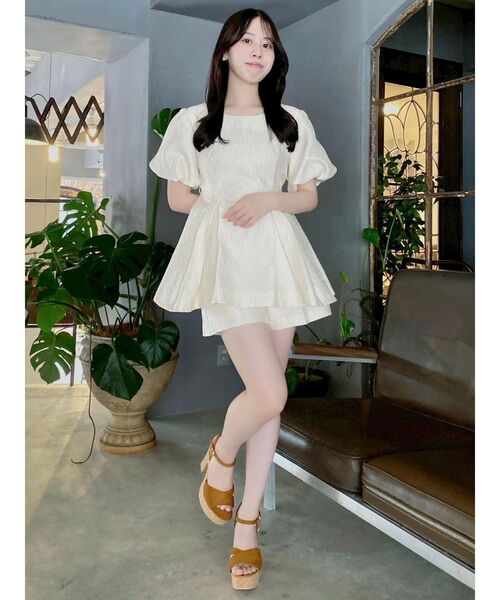 dazzlin フクレジャカードチュニック 藤井サチコラボ】フクレジャカードチュニックショートパンツ