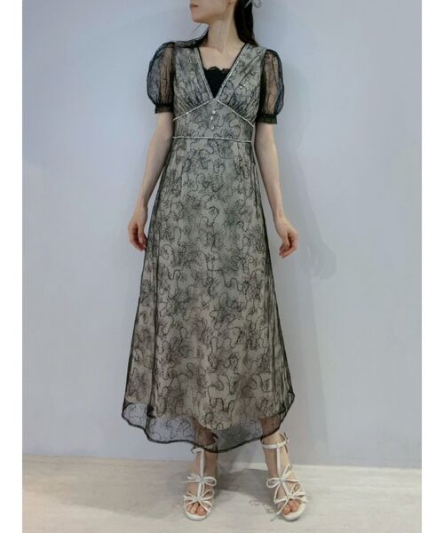 EATME（イートミー）の「Vネックレースワンピース（ワンピース・レディース・ブルー/アイボリー/その他1・MEDIUM/SMALL）」の7枚目の写真