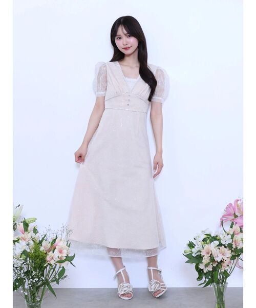 EATME（イートミー）の「Vネックレースワンピース（ワンピース・レディース・ブルー/アイボリー/その他1・MEDIUM/SMALL）」の18枚目の写真