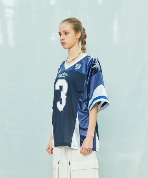LARTIGENT(ラーティゼン)の「L9 BIG NUMBER FOOTBALL TOP(Tシャツ/カットソー・レディース・ホワイト/ネイビー・FREE)」の8枚目の写真