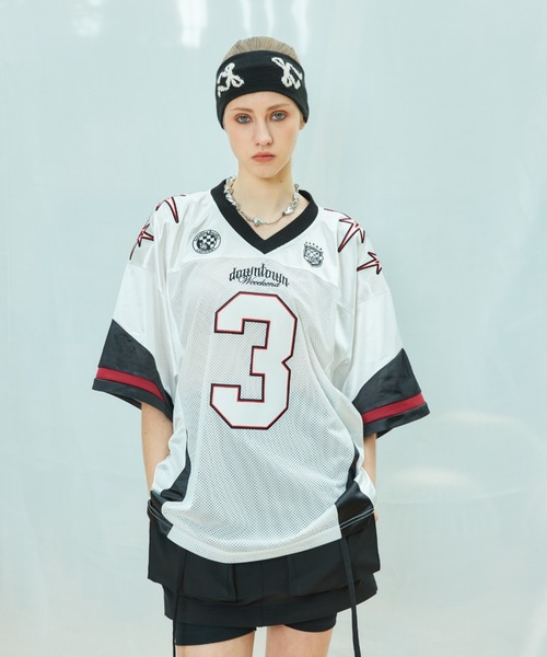 LARTIGENT(ラーティゼン)の「L9 BIG NUMBER FOOTBALL TOP(Tシャツ/カットソー・レディース・ホワイト/ネイビー・FREE)」の5枚目の写真