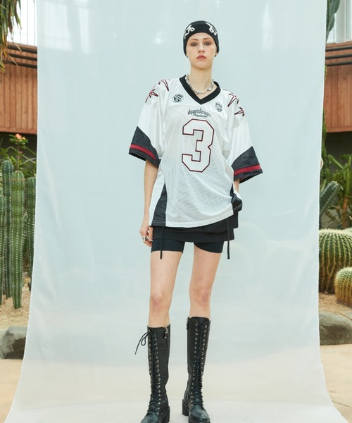 LARTIGENT(ラーティゼン)の「L9 BIG NUMBER FOOTBALL TOP(Tシャツ/カットソー・レディース・ホワイト/ネイビー・FREE)」の6枚目の写真