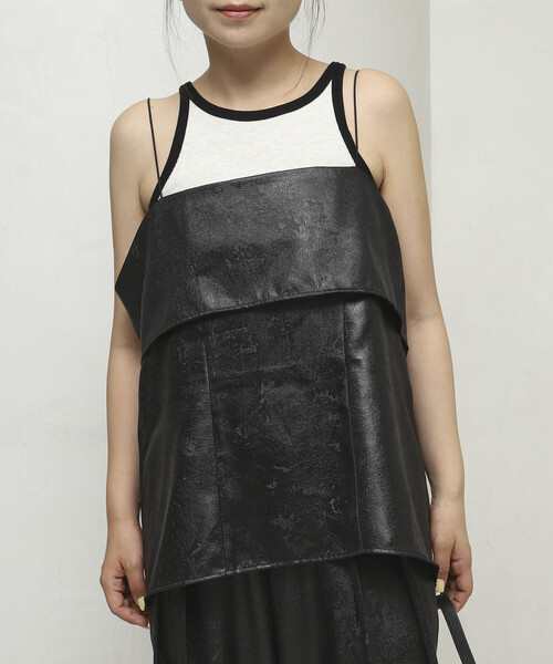 Firsthand（ファーストハンド）の「Firsthand/ファーストハンド チンツ加工 バックオープン キャミソールトップス / スパゲッティストラップ（キャミソール・レディース・ワイン/ブラック/ブラウン・FREE）」の15枚目の写真