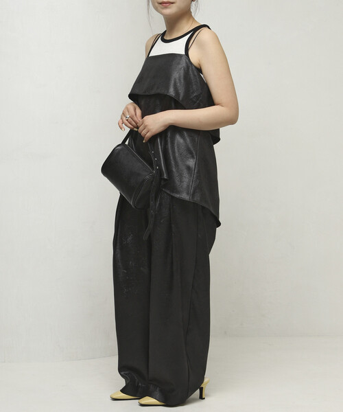 Firsthand（ファーストハンド）の「Firsthand/ファーストハンド チンツ加工 バックオープン キャミソールトップス / スパゲッティストラップ（キャミソール・レディース・ワイン/ブラック/ブラウン・FREE）」の18枚目の写真