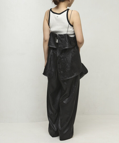 Firsthand（ファーストハンド）の「Firsthand/ファーストハンド チンツ加工 バックオープン キャミソールトップス / スパゲッティストラップ（キャミソール・レディース・ワイン/ブラック/ブラウン・FREE）」の21枚目の写真