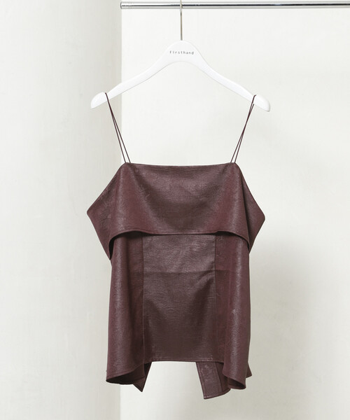 Firsthand（ファーストハンド）の「Firsthand/ファーストハンド チンツ加工 バックオープン キャミソールトップス / スパゲッティストラップ（キャミソール・レディース・ワイン/ブラック/ブラウン・FREE）」の8枚目の写真