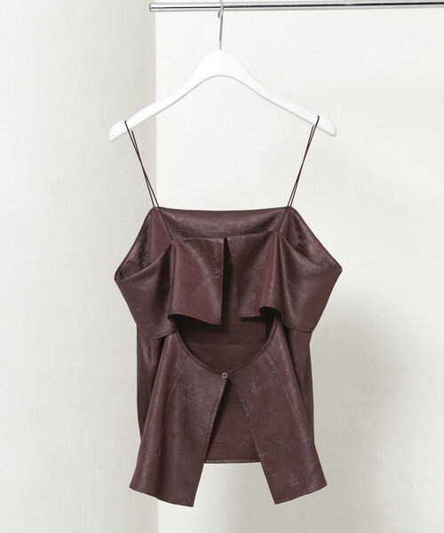 Firsthand（ファーストハンド）の「Firsthand/ファーストハンド チンツ加工 バックオープン キャミソールトップス / スパゲッティストラップ（キャミソール・レディース・ワイン/ブラック/ブラウン・FREE）」の9枚目の写真