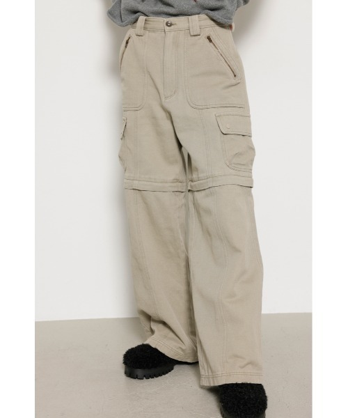ベージュ カーゴパンツlaguagem ツイルカーゴパンツ - ベージュ