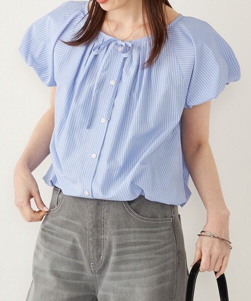SHIPS Colors:〈洗濯機可能〉バルーンスリーブ ブラウス（シャツ