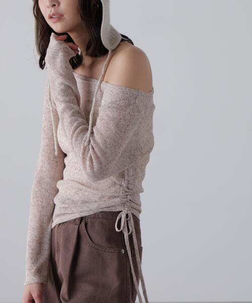 FREE'S MART（フリーズマート）の「◇メランジドロストシャーリングカットソー（Tシャツ/カットソー・レディース・ブルー/ホワイト/ブラック/ブラウン・FREE）」の3枚目の写真