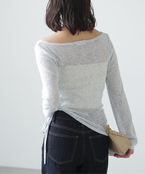 FREE'S MART（フリーズマート）の「◇メランジドロストシャーリングカットソー（Tシャツ/カットソー・レディース・ブルー/ホワイト/ブラック/ブラウン・FREE）」の10枚目の写真