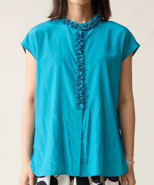 Tiara（ティアラ）の「ハイネックフリルブラウス（シャツ/ブラウス・レディース・ターコイズブルー/ブラック/ブラウン・FREE）」の12枚目の写真