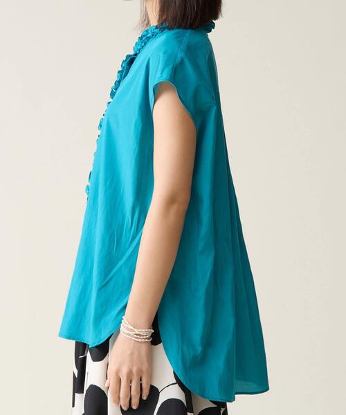 Tiara（ティアラ）の「ハイネックフリルブラウス（シャツ/ブラウス・レディース・ターコイズブルー/ブラック/ブラウン・FREE）」の13枚目の写真