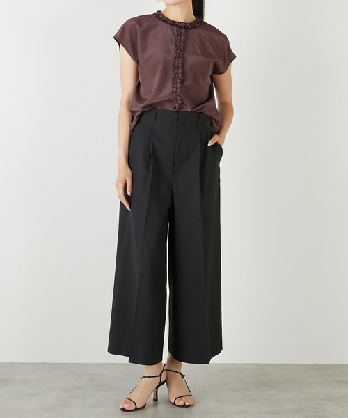 Tiara（ティアラ）の「ハイネックフリルブラウス（シャツ/ブラウス・レディース・ターコイズブルー/ブラック/ブラウン・FREE）」の16枚目の写真