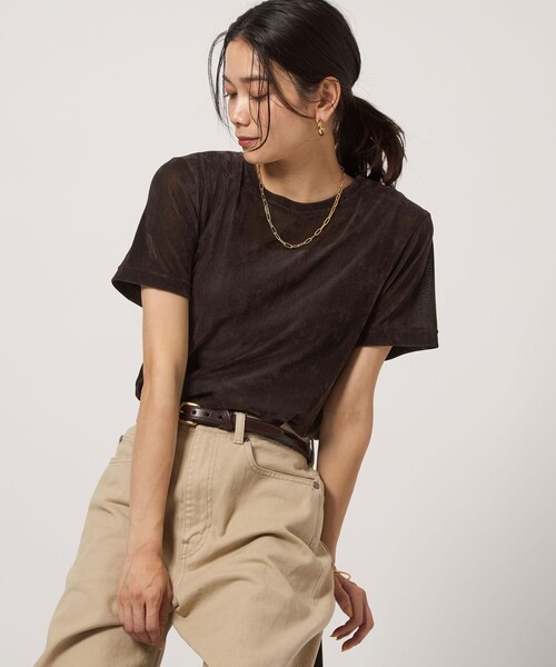 シアー フロッキー Tシャツ（Tシャツ/カットソー）｜green label